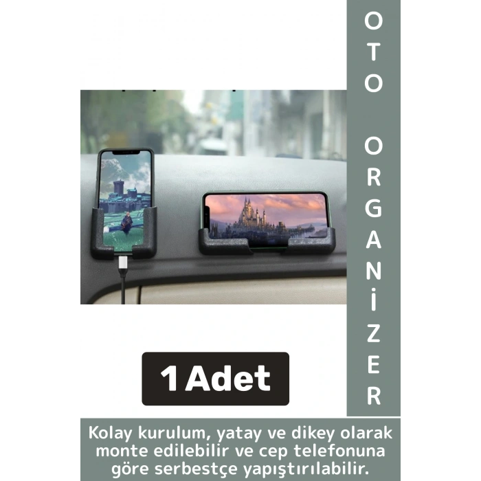 Kolay Montaj Oto Organizer Görüş Engellemez Ev Yatak Yanı Araç İçi Torpido Tablet Telefon Standı