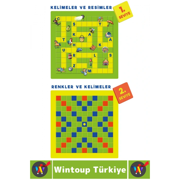 Eğlenceli Görsel Algı Düşünce Beceri Zihinsel Gelişim Okul Ev Aile Çocuk Eğitici Çapraz Kelime Oyunu