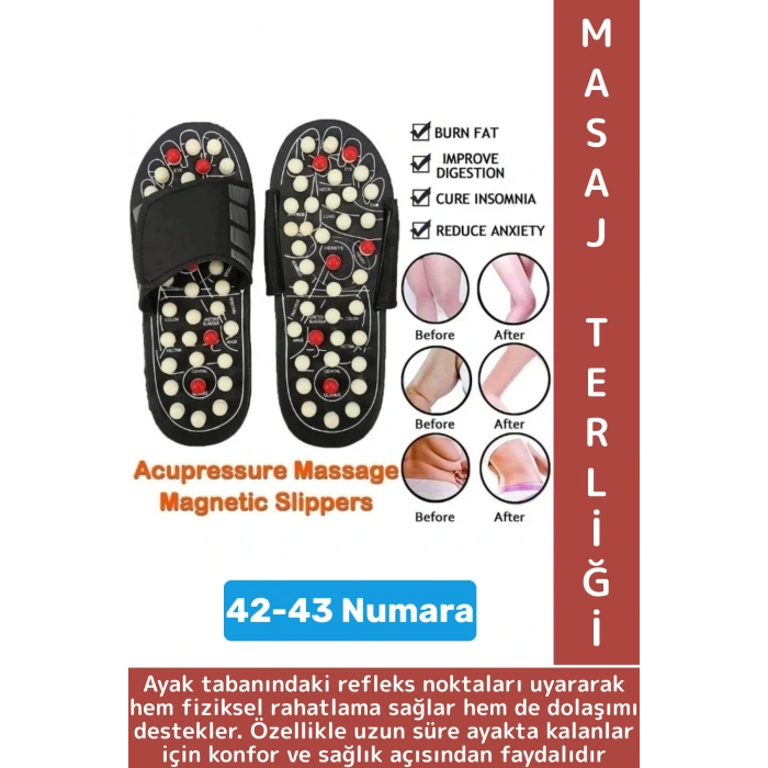 Çalışan Uzun Süre Ayakta Kalan Bireyler Stres Azaltan Duruş Düzelten Ayak Masaj Terliği 42-43 Numara
