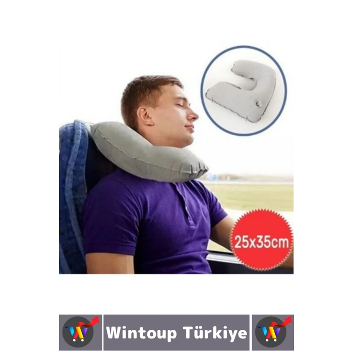 Kompakt Seyahat Çanta Boy Şişirilebilir Yolcu Seyahat Ense Boyun Ağrı Azaltan Konforlu Boyun Yastığı