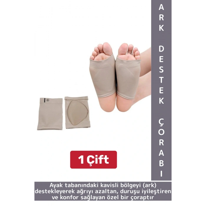 Gündelik Konforlu İçe Basma Düz Taban Etkili Önleyen Ağrı Azaltan Destekleyen Ayak Ark Destek Çorabı