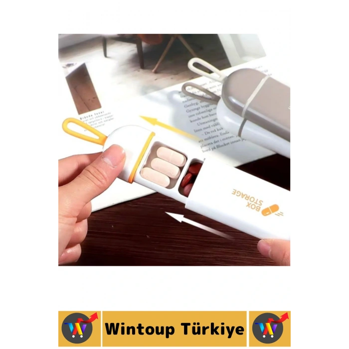 Kompakt Seyahat Tipi Çanta Boy Suya Dayanıklı Sıkı Kapak Hijyenik 3 Bölmeli İlaç Saklama Kutusu