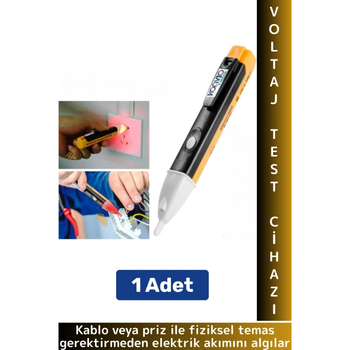 Kompakt Güvenlik Elektrik Kontrol Led Işıklı Hat Tespit Edici Temassız Kablo Priz Voltaj Test Cihazı