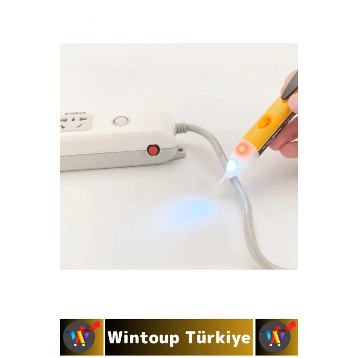 Kompakt Güvenlik Elektrik Kontrol Led Işıklı Hat Tespit Edici Temassız Kablo Priz Voltaj Test Cihazı