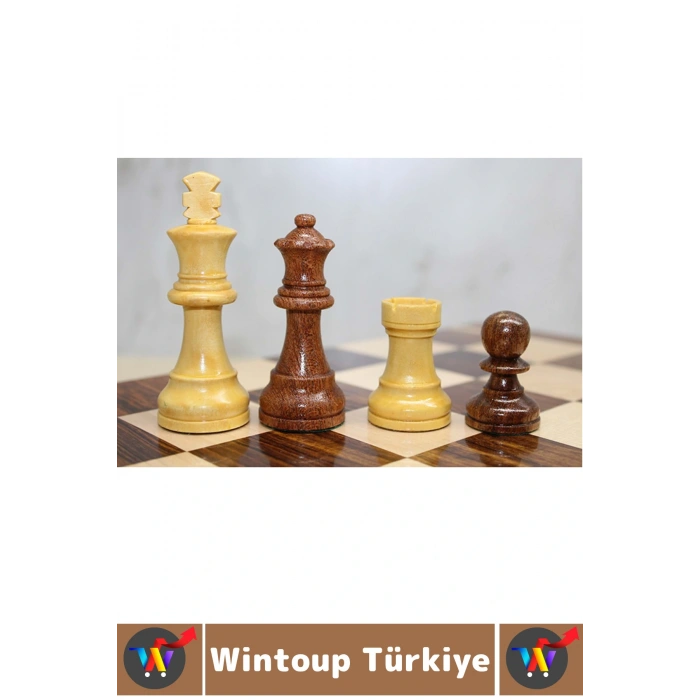 Premium Yüksek Kaliteli Özel Vernikli Mıknatıs Taşlı Ahşap Katlanabilir Kutulu Satranç Takımı 30 Cm