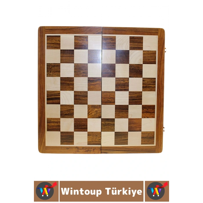 Premium Yüksek Kaliteli Özel Mıknatıs Taşlı Ahşap Katlanabilir Kutulu Satranç Takımı 40 Cm