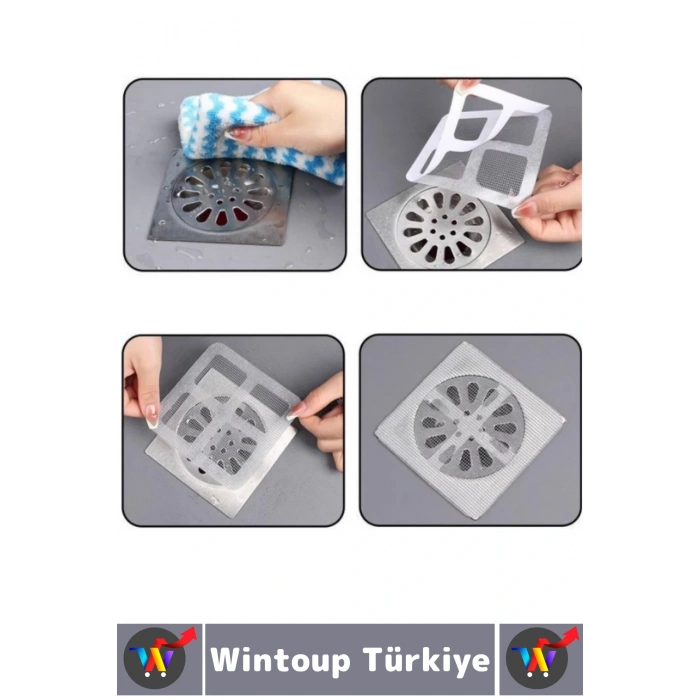 Kendinden Yapışkanlı Koku Önleyici Banyo Lavabo Gider Süzgeci Sineklik Onarım Tamir Kiti 50 Adet