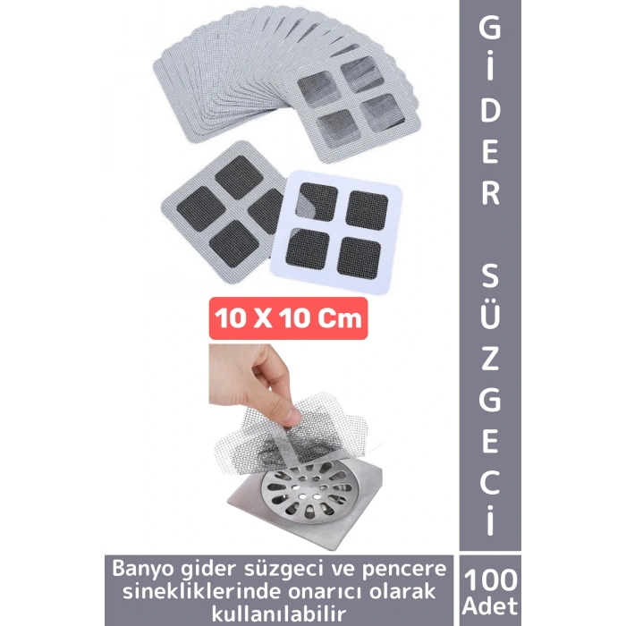 Kendinden Yapışkanlı Koku Önleyici Banyo Lavabo Gider Süzgeci Sineklik Onarım Tamir Kiti 100 Adet