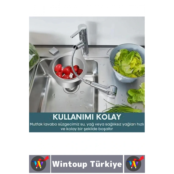 Kolay Kullanım Atık Kalıntı Kötü Koku Önleyen Kuğu Tasarımlı Paslanmaz Mutfak Lavabo Drenaj Sepeti