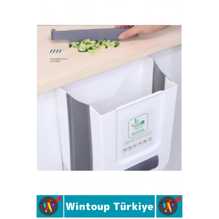 Kompakt Montaj Gerektirmez Mutfak Banyo Ofis Kamp Karavan Torba Hazneli Katlanabilir Çöp Kovası