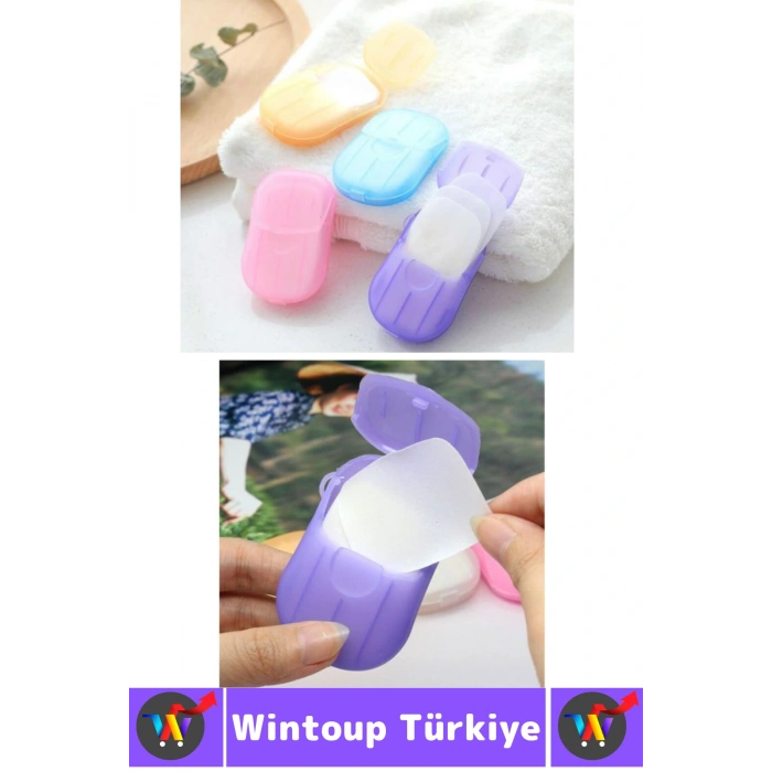 Seyahat 50 Adet Klozet Kapak Örtüsü 20 Adet Suda Büyüyen Mendil 20 Adet Kağıt Sabun Özel Hijyen Seti