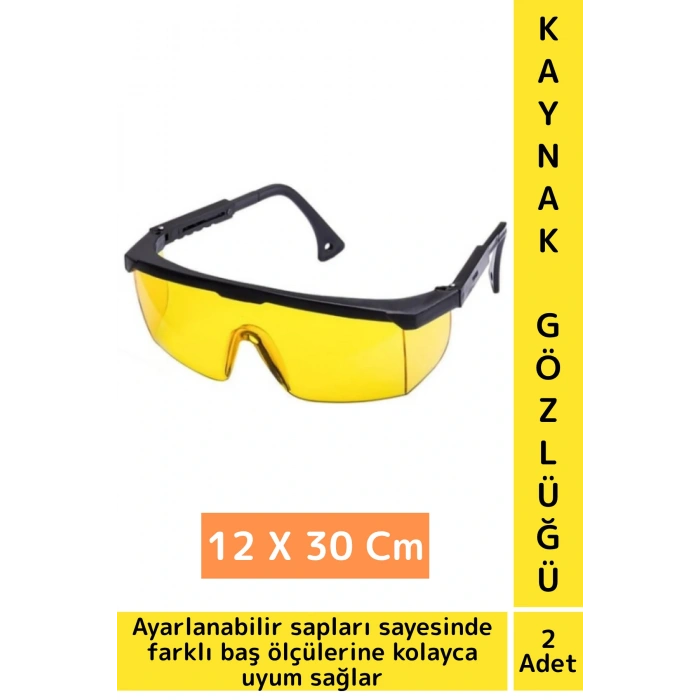Premium Dayanıklı Atölye Endüstriyel Hafif Ayarlanır Geniş Görüş Açılı Çapak Kaynak Gözlüğü 2 Adet