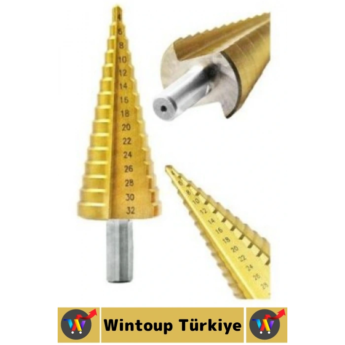 Premium Dayanıklı Çift Yiv Sistemli Çatlamadan Kesim Sac Delme Kademeli Matkap Ucu Panç Seti 3 Parça