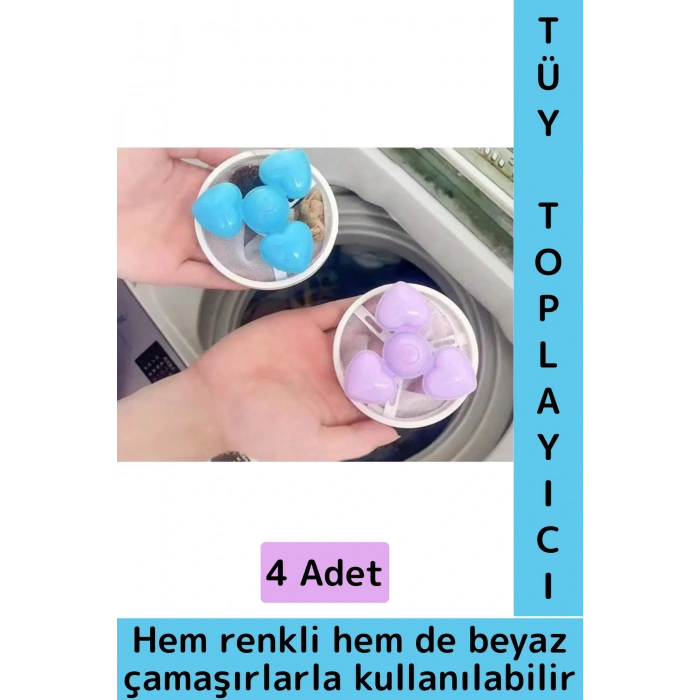 Çamaşır Makinesi Temizlenebilir Tekrar Kullanılabilir Yüzen Tüy Toz Kıl Saç Toplayıcı Filtre 4 Adet