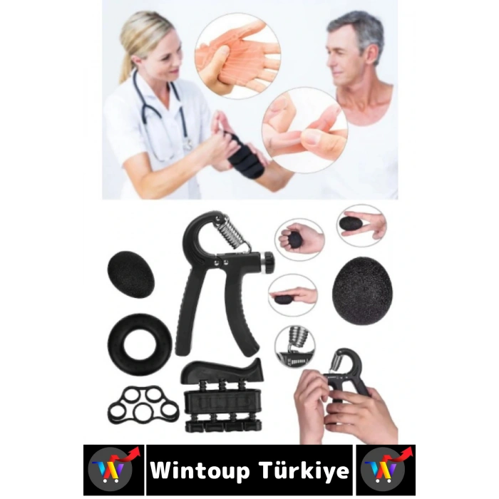 Ev Ofis Fizyoterapi Stres Yönetimi Antrenman El Parmak Güçlendirici Egzersiz 5 Parça Premium Set