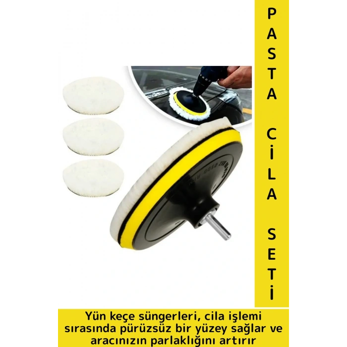 Premium Dayanıklı Araç Derin Temizlik Çizik Giderme Parlatma Oto Bakım Yün Keçe Araba Pasta Cila Set