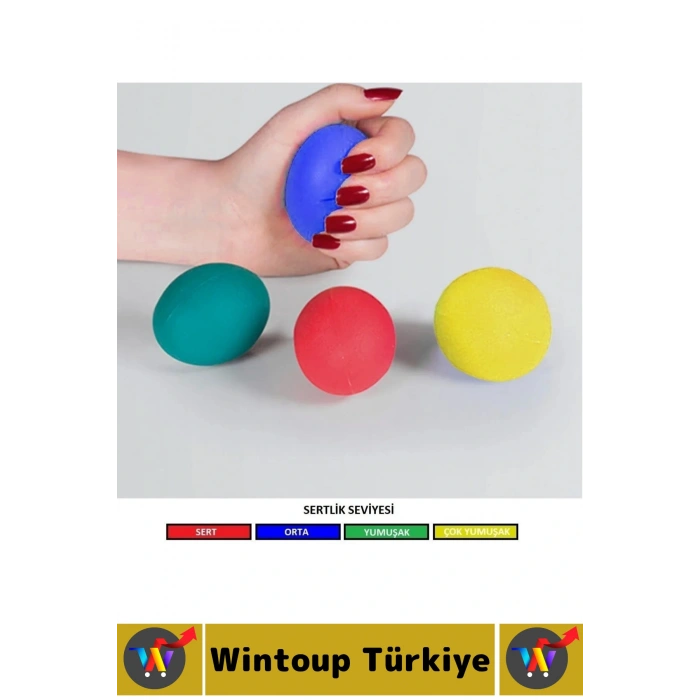 Ergonomik Stres Egzersiz Rehabilitasyon Fizyoterapi Esnek Silikon El Bilek Parmak Güçlendirme Topu