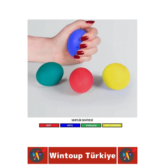 Ergonomik Stres Egzersiz Rehabilitasyon Fizyoterapi Esnek Silikon El Bilek Parmak Güçlendirme Topu