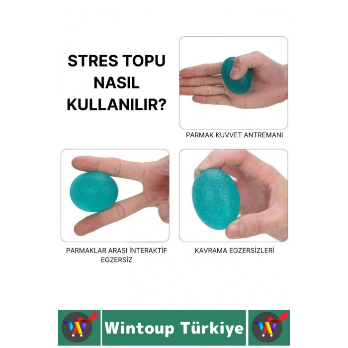 Ergonomik Stres Egzersiz Rehabilitasyon Fizyoterapi Esnek Silikon El Bilek Parmak Güçlendirme Topu
