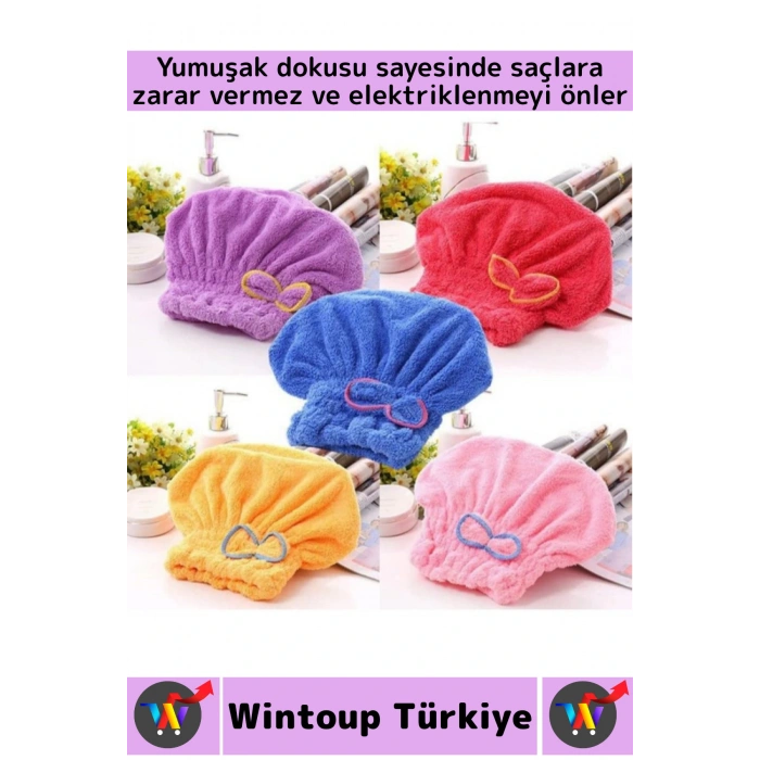 Her Baş Ölçüsüne Uyumlu Esnek Yüksek Hızlı Emici Banyo Havuz Duş Mikrofiber Havlu Saç Kurutma Bonesi