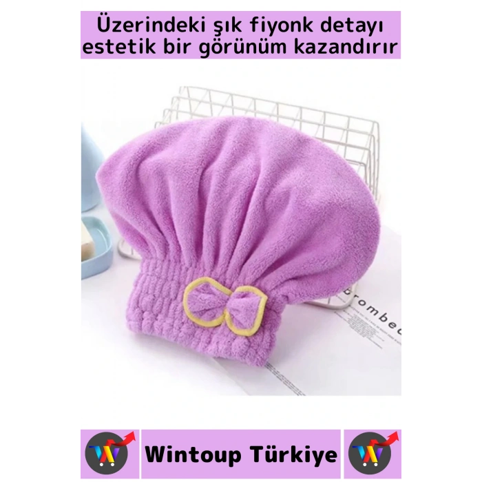 Her Baş Ölçüsüne Uyumlu Esnek Yüksek Hızlı Emici Banyo Havuz Duş Mikrofiber Havlu Saç Kurutma Bonesi