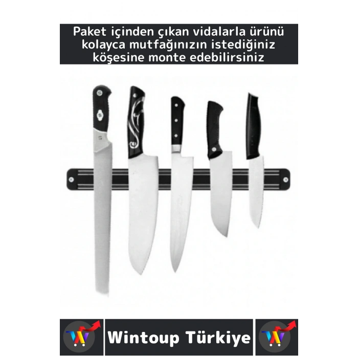 Dayanıklı Kolay Montaj Güvenilir Metal Mutfak Aletleri Çok Şık Pratik Mıknatıslı Bıçak Askısı 55 Cm