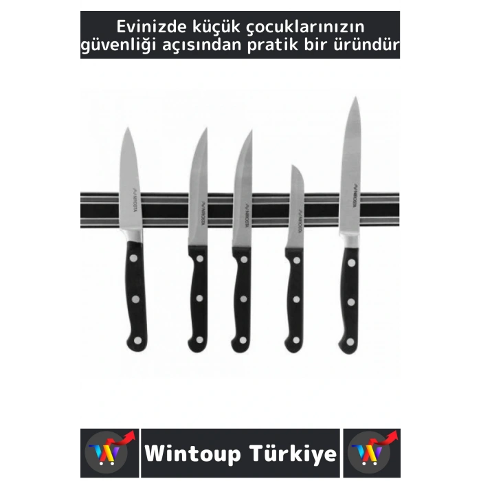 Dayanıklı Kolay Montaj Güvenilir Metal Mutfak Aletleri Çok Şık Pratik Mıknatıslı Bıçak Askısı 55 Cm