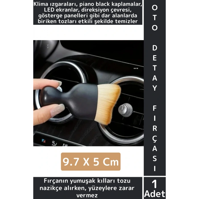 Ergonomik Ev Oto Klima Direksiyon Panel İç Bakım Koruma Yumuşak Kıllı Araba Detay Temizlik Fırçası