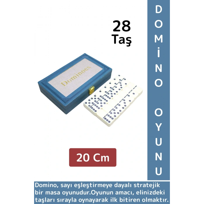 Premium Yüksek Kaliteli Eğlenceli Strateji Beceri Gelişimi Masa Oyunu Şık Deri Kutulu DOMİNO OYUNU
