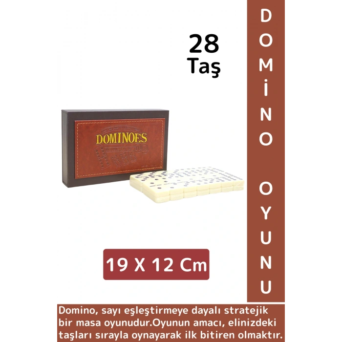 Premium Yüksek Kaliteli Eğlenceli Strateji Beceri Gelişimi Masa Oyunu Deri Kutulu DOMİNO OYUNU