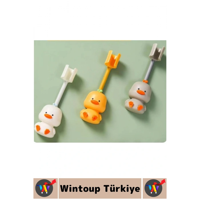 Kendinden Yapışkanlı Sünger Lif Aksesuar Düzenleyici Sevimli Hayvan Figürü Duş Başlığı Tutucu 2 Adet