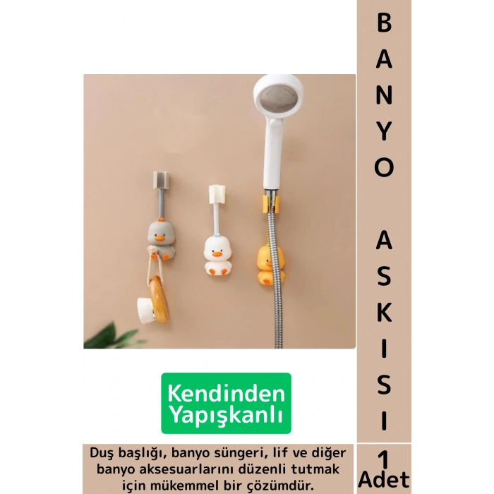 Kendinden Yapışkanlı Sünger Lif Aksesuar Düzenleyici Pratik Sevimli Hayvan Figürü Duş Başlığı Tutucu