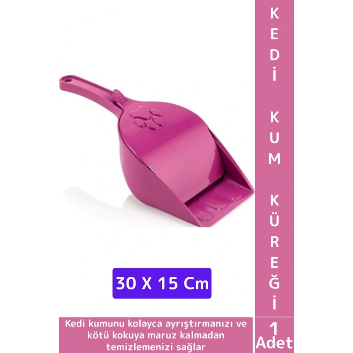 Evcil Hayvan Pet Kum Tuvalet Ayırıcı Dayanıklı Hijyenik Kapaklı Kedi Kumu Tuvalet Küreği 30 X 15 Cm