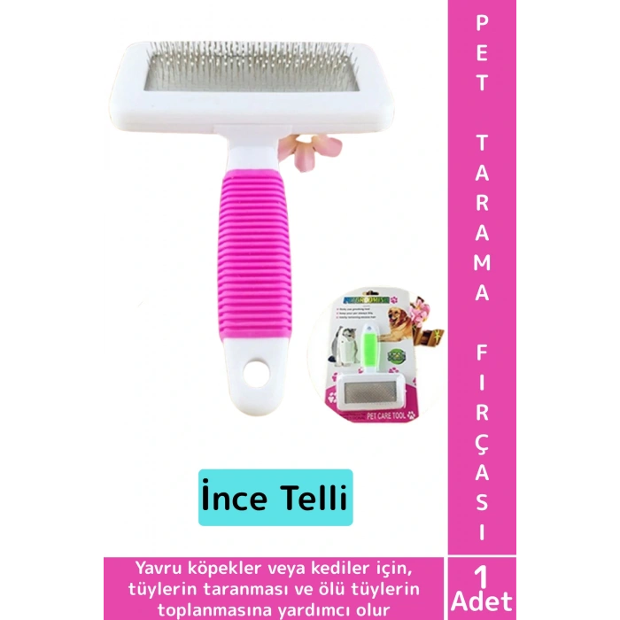 Evcil Hayvan Hijyenik Tüy Toplama Bakım Temizlik Küçük Irk Köpek Kedi İnce Telli Tarama Fırçası