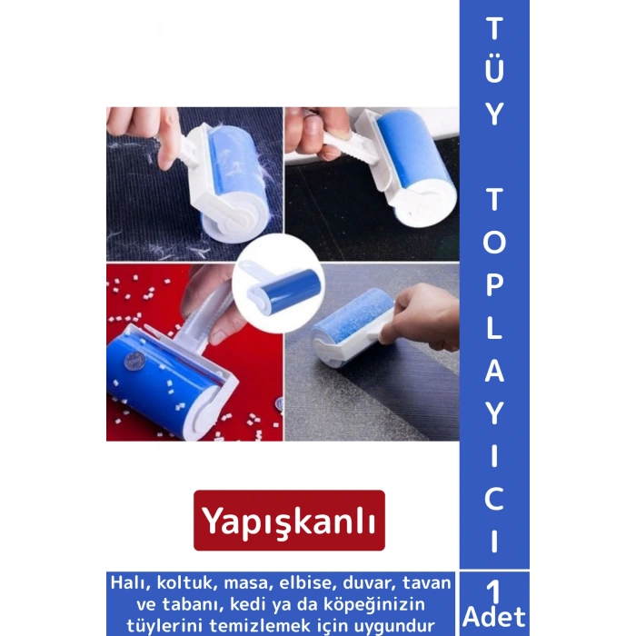 Uzun Ömürlü Pratik Kolay Temizlik Halı Koltuk Evcil Hayvan Kedi Köpek Kıl Tüy Kir Toz Toplama Rulosu