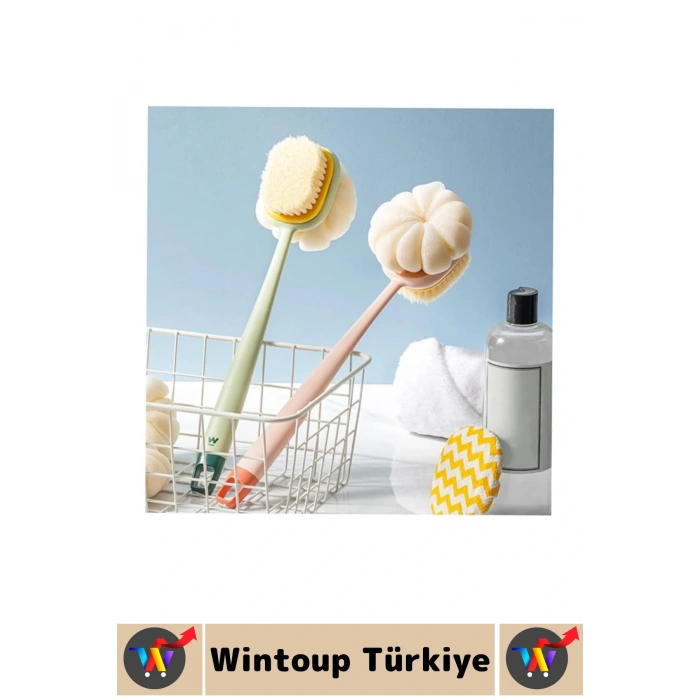 Ergonomik Tutuş Hassas Derin Temizlik Çift Taraflı Asılabilir Saplı Banyo Duş Fırçası 35 X 6.5 Cm
