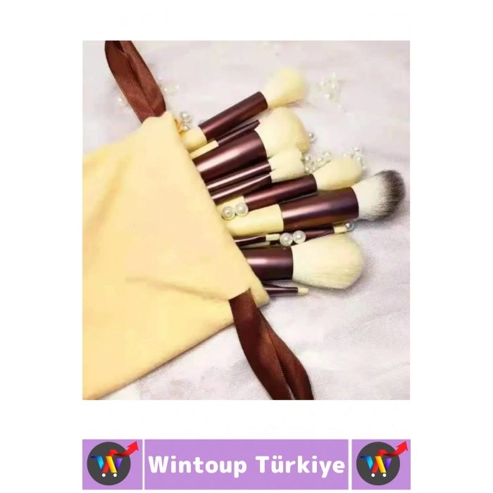 Premium Göz Farı Gevşek Pudra Cilt Bakım Yumuşak Kıllı Hızlı Kuruyan Şık Makyaj Fırçası Seti 13 Prça