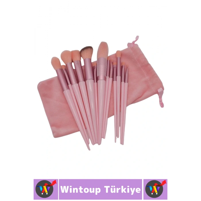 Premium Göz Farı Gevşek Pudra Cilt Bakım Yumuşak Kıllı Hızlı Kuruyan Şık Makyaj Fırçası Seti 13 Prça