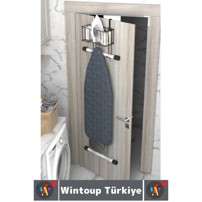 Montaj Gerektirmez Dayanıklı Yer Tasarruflu Kapı Arkası Pratik Kullanım Ütü Masası Asma Aparatı
