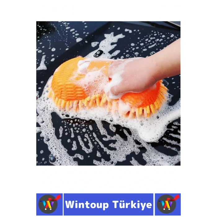 Ergonomik Oto İç Dış Bakım Temizlik Çizilme Önleyici Özel Püsküllü Premium Araba Yıkama Eldiveni