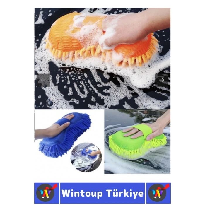 Ergonomik Oto İç Dış Bakım Temizlik Çizilme Önleyen Özel Püskül Premium Araba Yıkama Eldiveni 2 Adet