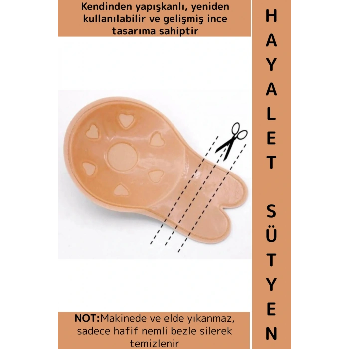 Kendinden Yapışkanlı Tekrar Kullanılabilir İnce Tasarım Hayalet Sütyen Ten Renk