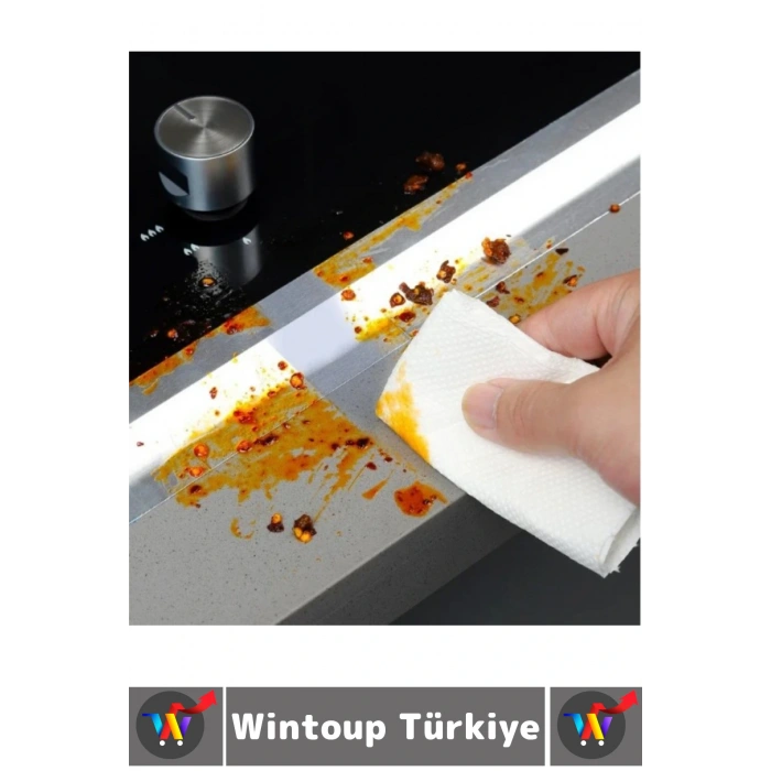 Kendinden Yapışkanlı Mutfak Banyo Kolay Temizlik Su Sızdırmaz Yanmaz Alüminyum Bant 5 MtrX3 Cm 10 Ad