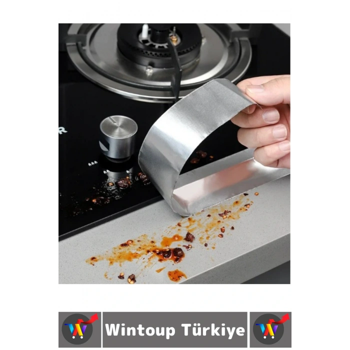 Kendinden Yapışkanlı Mutfak Banyo Kolay Temizlik Su Sızdırmaz Yanmaz Alüminyum Bant 5 MtrX3 Cm 5 Adt