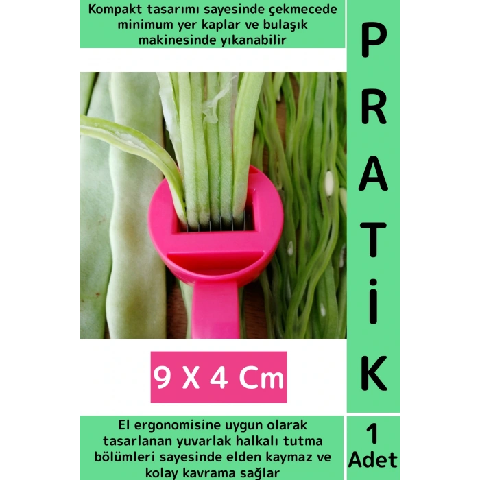 Ergonomik Tutuş Mutfak Kaymaz Hızlı Pratik Bamya Bakla Taze Fasulye Dilimleme Ayıklama Aparatı