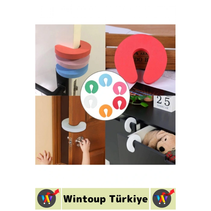 Dayanıklı Esnek Ev Çocuk Odası Çekmece Dolap Çarpma Darbe Gürültü Önleyici Köpük Kapı Stoperi 4 Adet