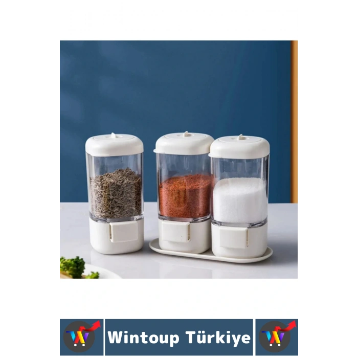 Premium Dayanıklı Toz-Taneli Kullanım Şeffaf Gövde Basmalı Baharatlık Tuzluk Seti 380 ML X 4lü SET