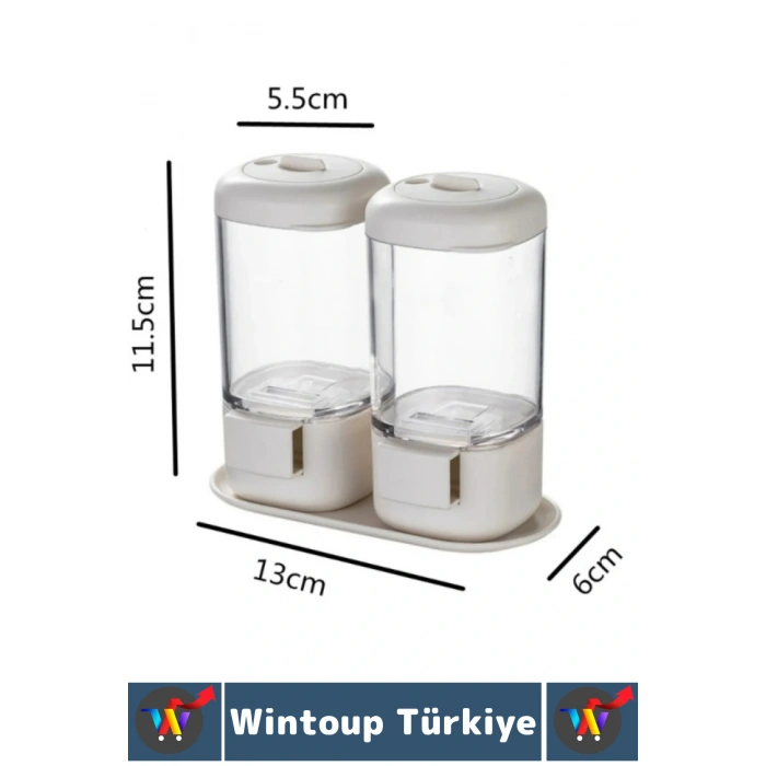 Premium Dayanıklı Toz-Taneli Kullanım Şeffaf Gövde Basmalı Baharatlık Tuzluk Seti 380 ML X 4lü SET