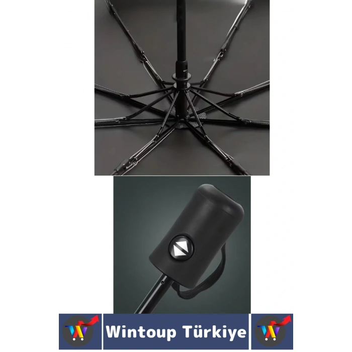 Kompakt Çanta Boy Seyahat Tipi Dayanıklı Otomatik Açma Kapama Güçlendirilmiş 8 Telli Kılıflı Şemsiye