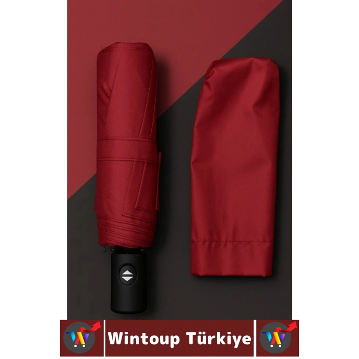 Kompakt Çanta Boy Seyahat Tipi Dayanıklı Otomatik Açma Kapama Güçlendirilmiş 8 Telli Kılıflı Şemsiye
